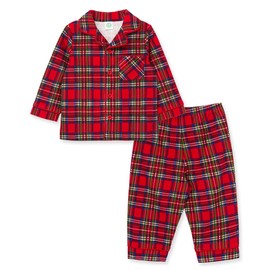 Little Me Clothes for Baby Boys' Christmas Holiday Plaid 2-Piece Pajamas, 2T