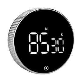 Gukasxi Digital Kitchen Cooking Timer Magnetic Countdown Classroom Timers for Teachers with Large Led Display Adjustable Volume and Brightness Homework Fitness, Black, 3.07in(YX-54HTB)