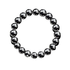 Forziani 10mm Pyrite Beaded Stretch Mens Bracelet - Strength and Intelligence - High Quality Pyrite Beads Bracelet for Men - Adjustable Size - Made in USA - Gift For Him