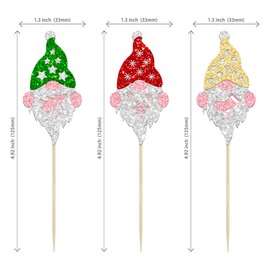 24 adornos de gnomo de Navidad para magdalenas, decoración de tartas enanas de Navidad para festividades, Navidad, Año Nuevo, fiestas, decoración de pasteles