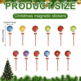 12pcs Garage Door Magnets, Garage Christmas Magnets Refrigerator Magnets Decorative Garage Door Xmas Magnets Christmas Ball Door Magnets for Home Party Supplies (12 Styles)