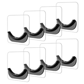 Amuille Shower Curtain Rod Holders, 8 Pack No Drilling curtain holders for wall, Adhesive Shower Curtain Rod Holder Tension Bracket 2.4 Inch Easy Installation