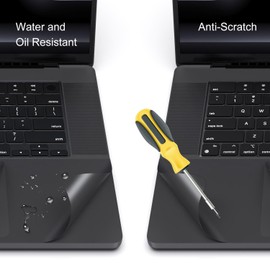 Palm Rest Cover Skin Compatible with Apple 2024 2023 MacBook Pro 16 Inch M4 M3 Pro Max chip A3403 A3186 A2991, MacBook Pro Laptop TrackPad Protector Skin Wrist Rest Protective Decals - Space Black