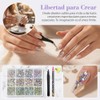 Nivofu diamantes de imitación para uñas, decoración de uñas