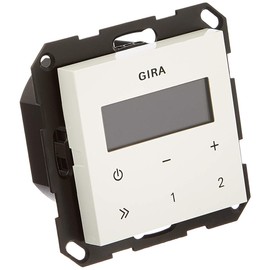 Gira 228403 Flush-Mounted Radio RDS without Speaker ST55, Pure White, Glossy, 228403