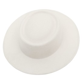 GEMVIE Fedora Hats for Women Men Pork Pie Hat Wide Brim Felt Hats Boater Church Derby Cap/White