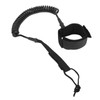 Surfboard Leash High Elasticity TPU Black Adjustable Coiled Surfing Leg