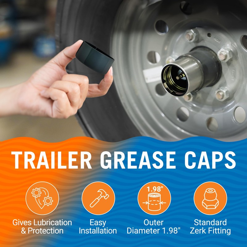 Boat Trailer Bearing Dust Cap, 1.98 Inch Grease Cap Covers