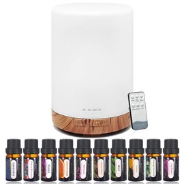 Difusor de Aceites Esenciales Humidificador de Aire Vaporizador Aromatizante - Aromas Naturales Para Casa, Luz Led de 7 Colores Cambiantes...         
