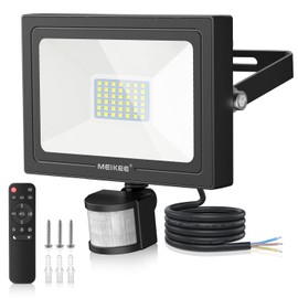 MEIKEE 35W Security Lights with Motion Sensor 3290 Lumen Dimmable PIR Floodlights Outdoor Lights 12m PIR Detection Button & Remote Adjustable IP66 Waterproof for Garden Corridor Entrance Backyard