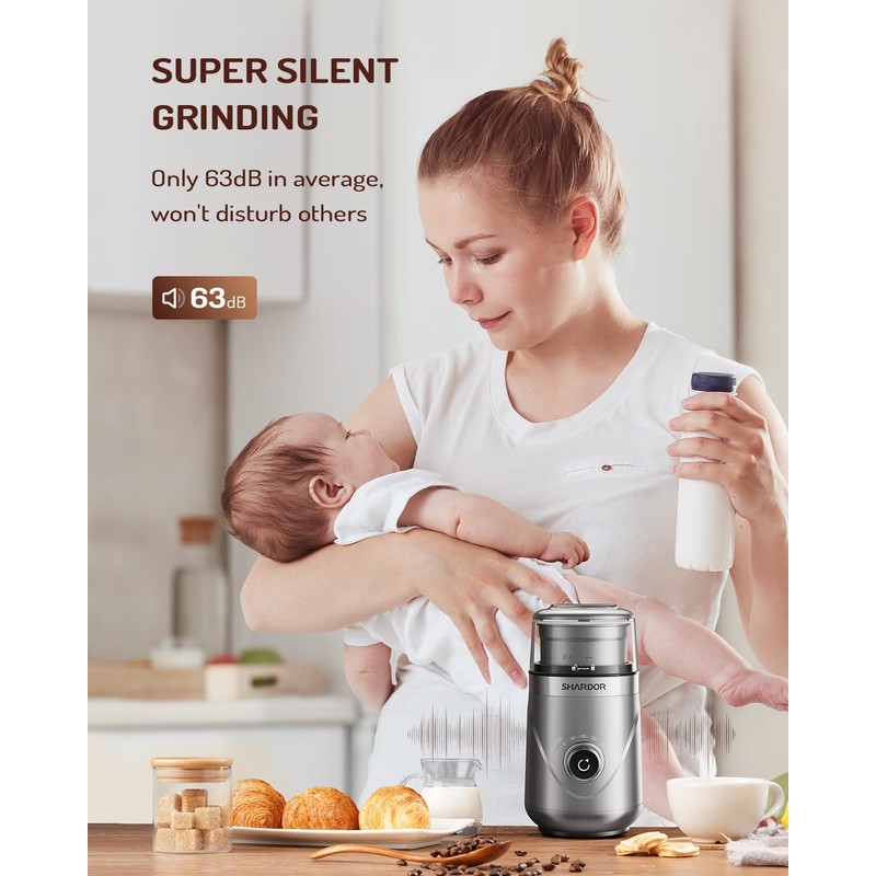SHARDOR Adjustable Coffee Grinder Electric, Herb, Spice, Coffee Bean, Espresso