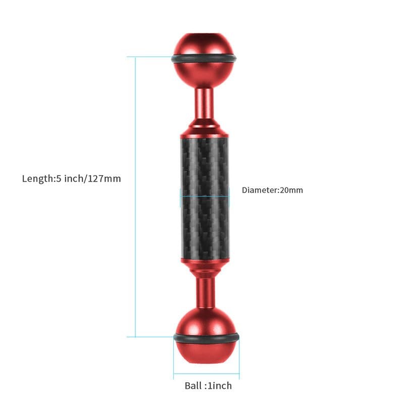 Yornimir Carbon Fiber Buoyancy Light Arm, Waterproof Underwater Photography Equipment,