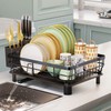 AIDERLY Iron Dish Drying Rack with Drainboard Dish Drainers for