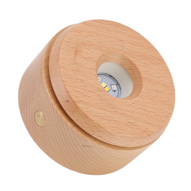 Wooden LED Display Base Rotatable Multi Mode Wood Light Display