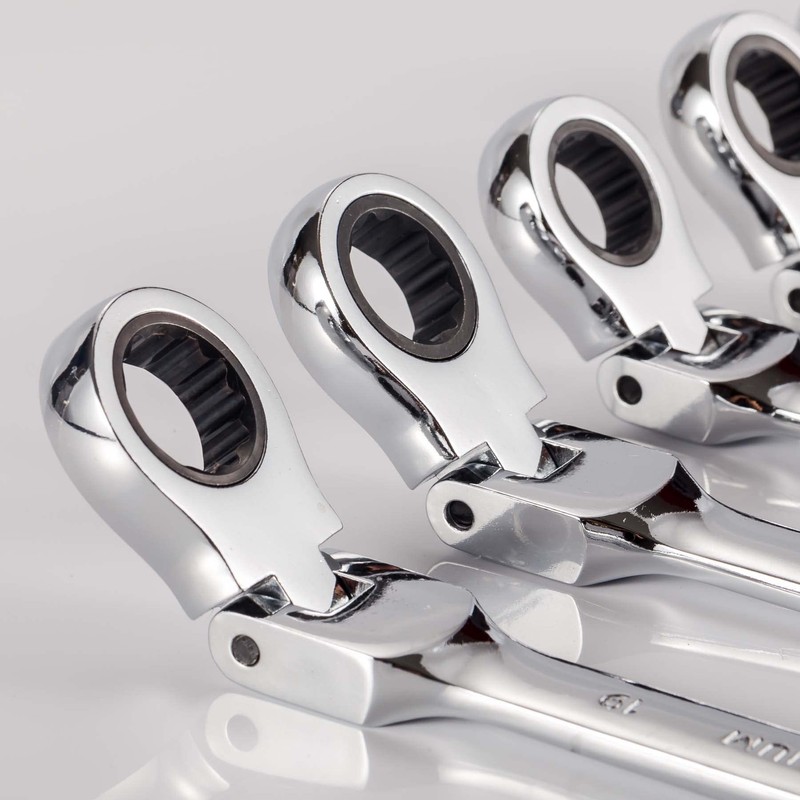 Qnkaa Flexible Ratchet Wrench Set 12pcs 8-19mm Spanner Gear Ring