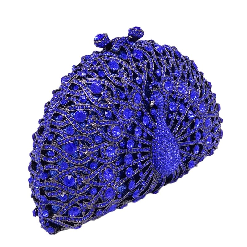Elegantes Embragues de Cristal para las Mujeres Peacock Bolso de