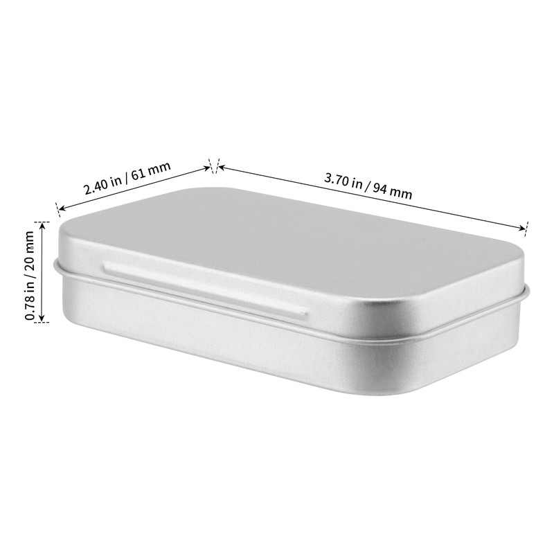 SHEUTSAN 80pcs 3.7 x 2.4 x 0.8 Inch Silver Rectangular