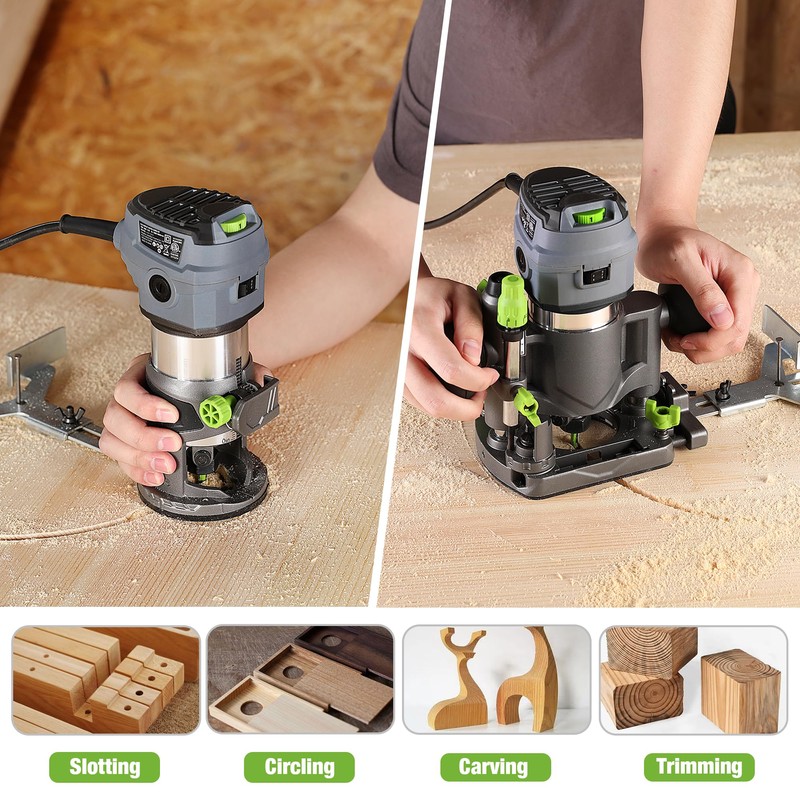 WORKPRO Compact Router Combo Kit, 6.5 Amp Compact Router Fixed