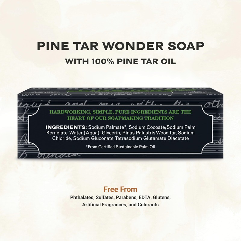 The Grandpa Soap Company Pine Tar Bar Soap for Men-