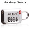OW-Travel Luggage Locks TSA Approved (2 Pack Silver) 4 Digit