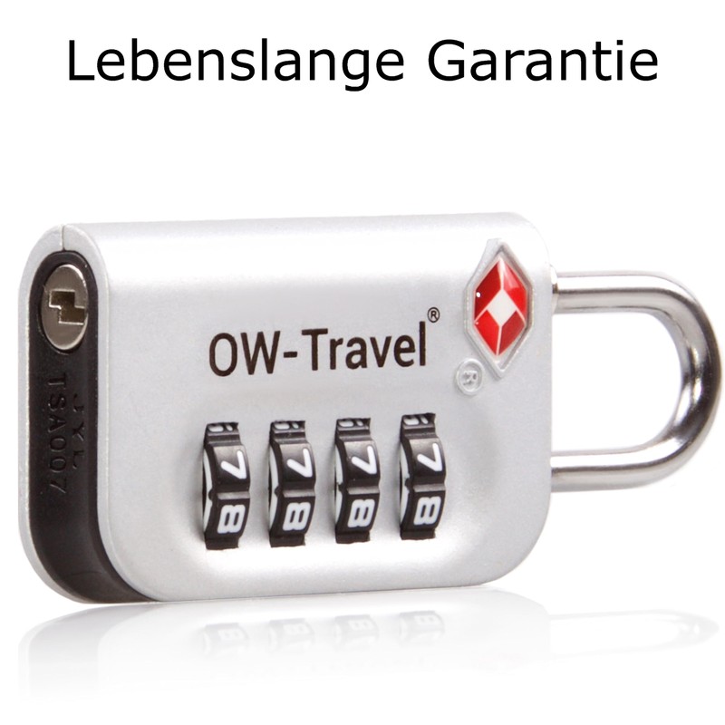 OW-Travel Luggage Locks TSA Approved (2 Pack Silver) 4 Digit