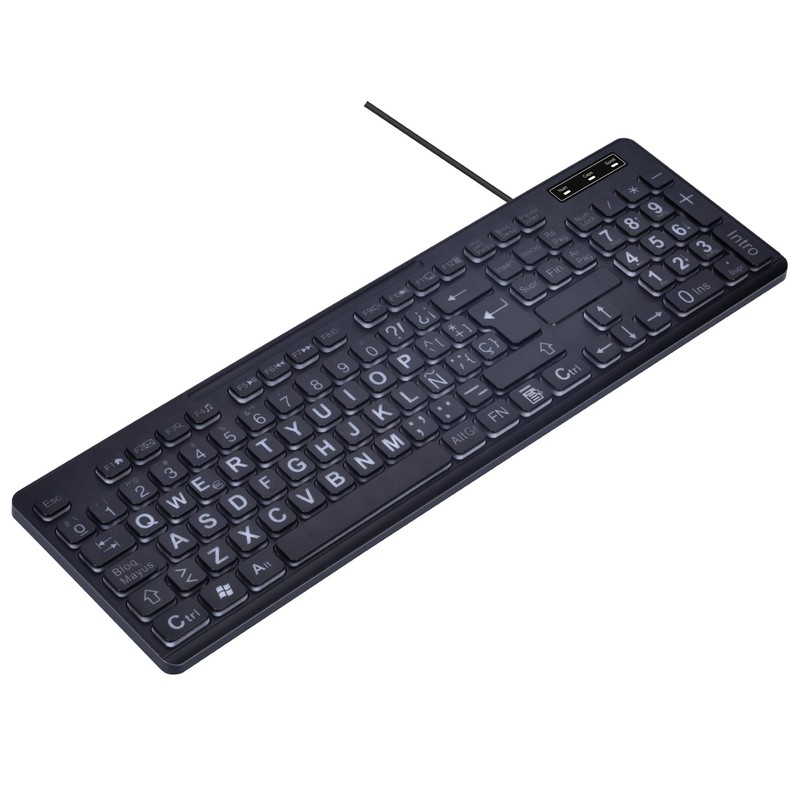 USB Wired Spanish Keyboard - 105 Keys QWERTY ANSI Layout