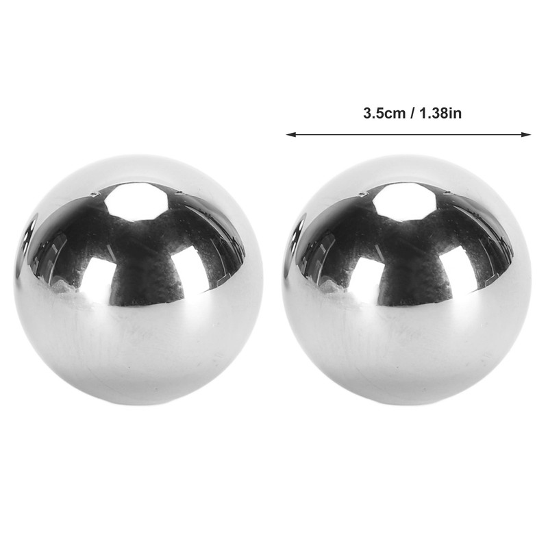 1 Pair Baoding Balls 3.5cm Diameter Stainless Steel Hand Balls