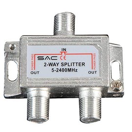 2 Way Indoor Splitter (5-2400MHZ) | Signal Splitter Aerial/Satellite Equipment, 1 X Qty - AE5352