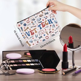 WCGXKO Vet Tech Makeup Bag Vet Graduation Gift Veterinarian Gift Vet Appreciation Gift for Animal Lover (Vet Tech Bag CA)