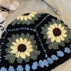Crochet Bucket Hat Women Trendy Knit Floral Floppy Cap Cute