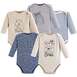 Yoga Sprout Cotton Bodysuit, 5 Pack, Wild Woodland, 9-12 Months