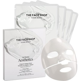 The Face Shop At Home Aesthetic - Mascarilla Facial Coreana de Hidrogel con Colágeno Vegetal Set de 4 Piezas Antiedad y Reafirmante Tratamiento At Home Aesthetic para Arrugas y Líneas de Expresión K-Beauty