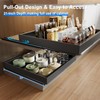MUSTORN 2 Pack Pull Out Cabinet Organizer Expandable, 21"Deep Slide