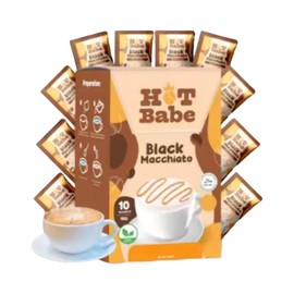Hot Babe Black Coffee Mix by Kiray Celis (10 Sachets, Black Macchiato)