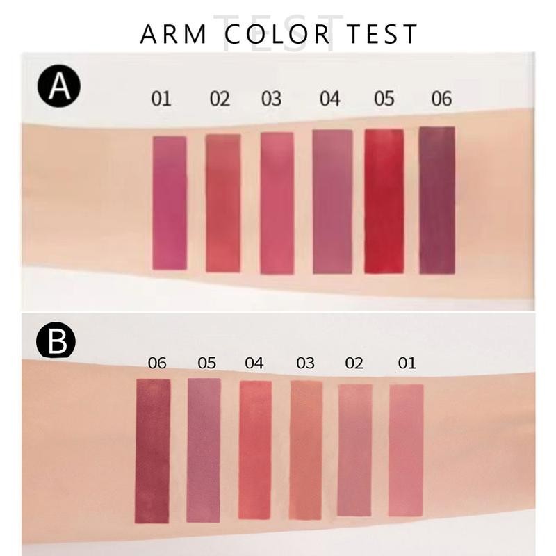 Long-lasting Matte Lip Glaze Set, 6 Counts/box Waterproof Lip Gloss,