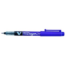 Pilot V Sign Pen Liquid Ink 2.0 mm Tip - Violet, Single Pen