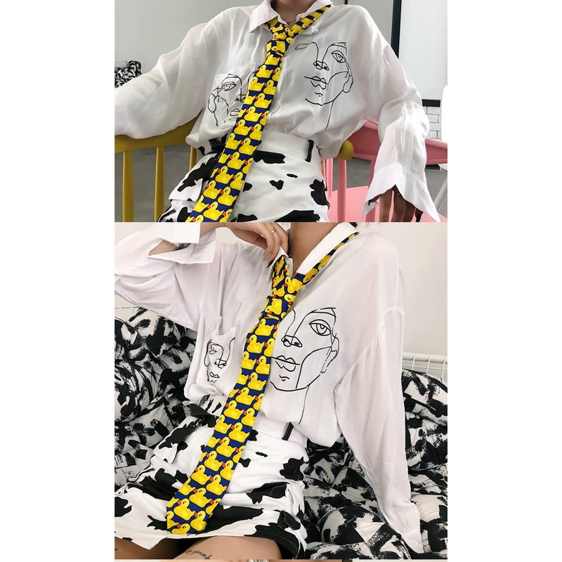 NECOTIA Men's Necktie, 3.1 inches (8 cm), Cute Yellow Duck