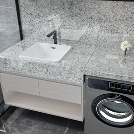 VaryFloral Grey Terrazzo Contact Paper Peel and Stick Countertops for Kitchen Bathroom Glossy Waterproof Self Adhesive Gray Granite Marble Wallpaper Vinyl Wrap 11.8"x118"