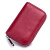 EASTNIGHTS Leather Credit Card Wallet RFID Blocking Zipper Card Case