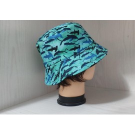 Shark Beach Hats for Women Men, Foldable Sun Bucket Hats Reversible Outdoor Travel Fisherman Caps Packable Headwear Foldable Accessories Gift Idea for Girls Teens Boys Summer Vacation Fashion Fishing