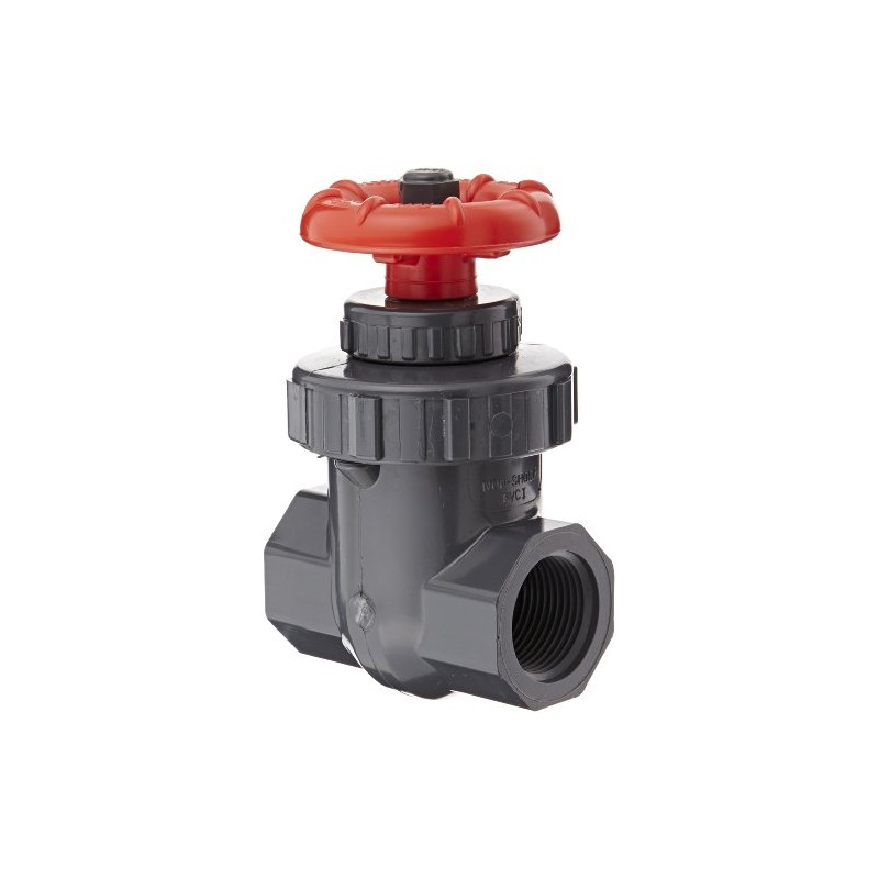 Spears PVC Gate Valve, Non-Rising Stem, Buna-N O-Ring, 1" NPT