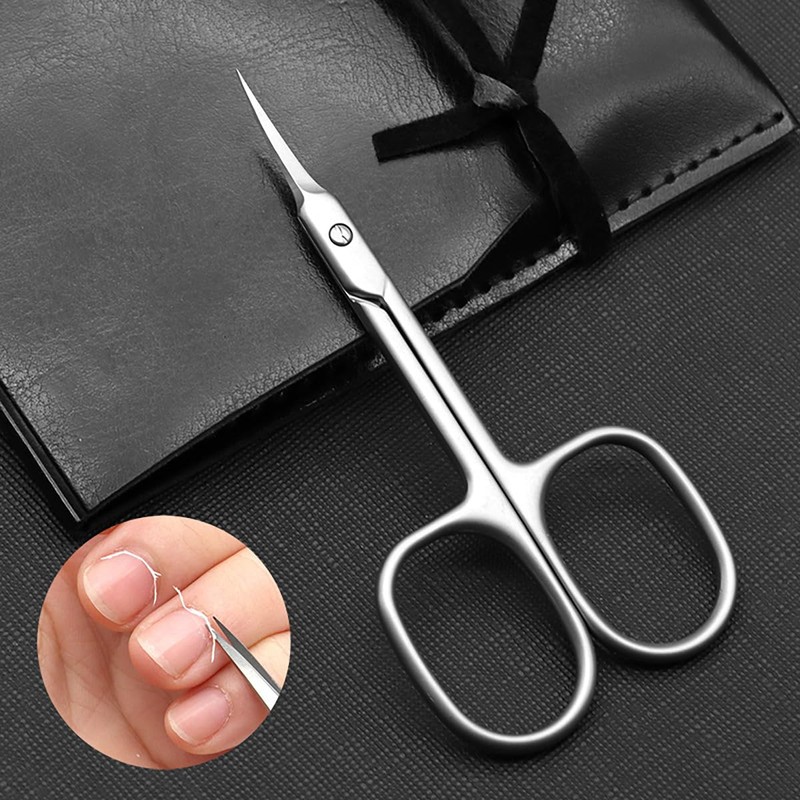 Cuticle Scissors, Ultra Fine Curved Blade, Small, Stainless Steel, Cuticle