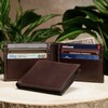 Premium Full Grain Bridle Leather Men’s Bifold Wallet with 6