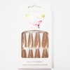 MNmagicnail-Glossy Press On Nails,Medium Coffin Cat Eye False Nails,"Light purple"