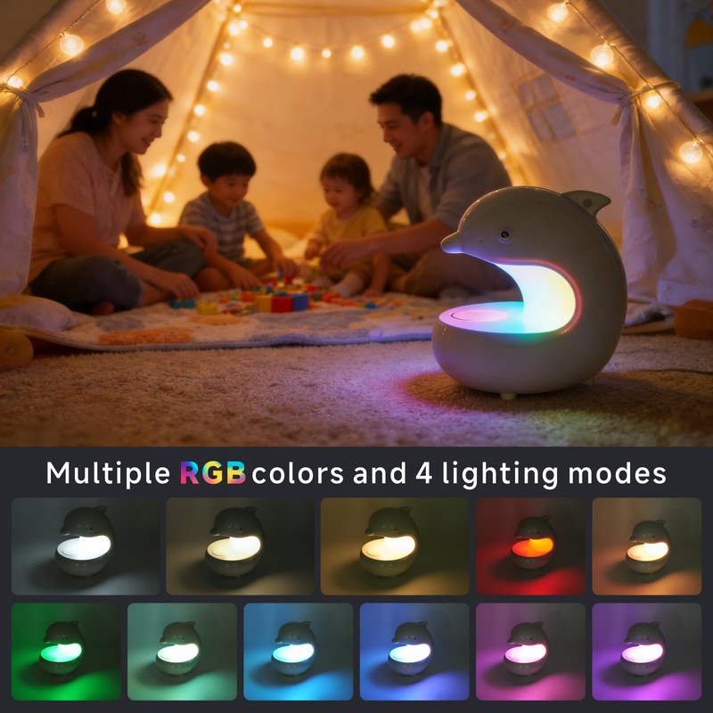 UMLAEN Smart LED Night Light with Bluetooth Speaker, Rechargeable Table