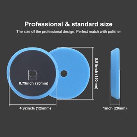 YOUNICE 6 Inch Polishing Pad,Sponge Buffing Pads for DA or Rotary Polisher Dual Action Polisher Waxing Pad 5PCS Car Polishing Kit for Car Furniture Polishing Waxing and Sealing Glaze