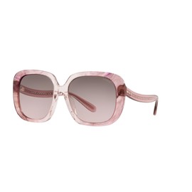 COACH Women's Fashion Sunglasses, Transparent Pink Ombre/Brown Pink Gradient, One Size