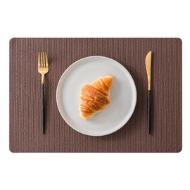 Jovono - Juego de 4 manteles individuales de piel sintética, impermeables, lavables, fáciles de limpiar, resistentes al calor, vinilo de cocina, para mesa de comedor, restaurante, interior, 17.8 x