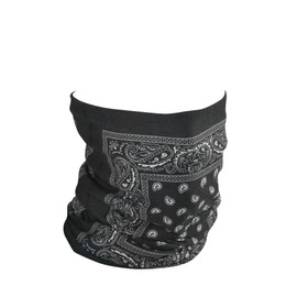 Zan TF101 headgear Fleece Lined 'Paisley' Design Motley Tube, Black, One Size