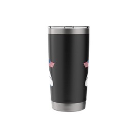 Patriotic Tooth with Flag and Toothbrush Stainless Steel Insulated Tumbler